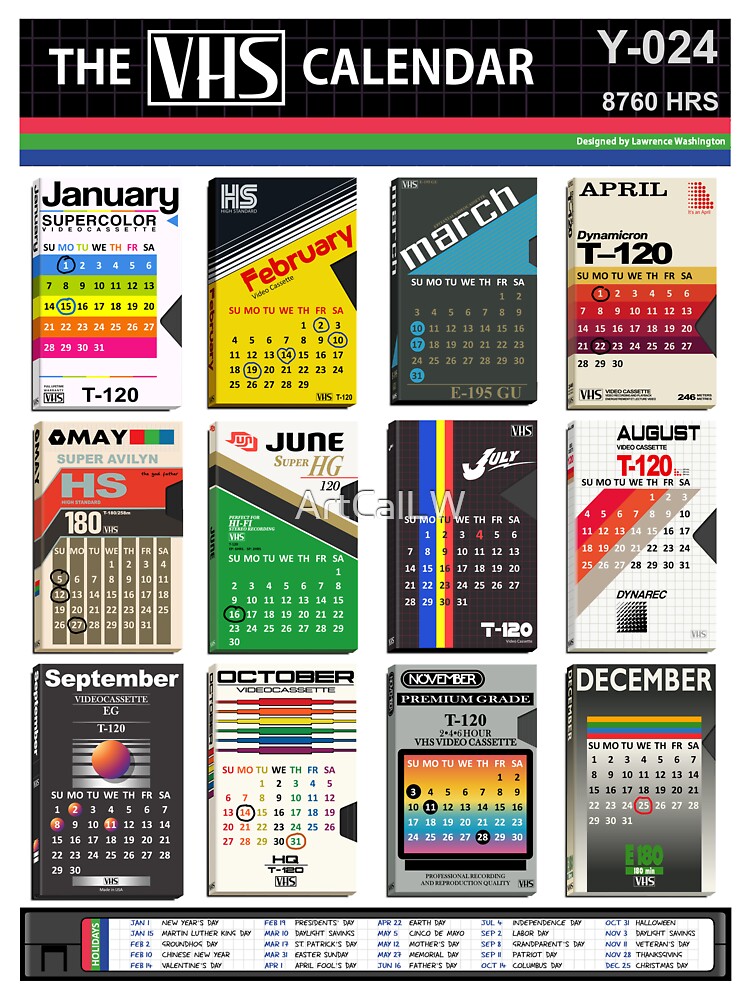 Pegatina for Sale con la obra «El calendario VHS 2025» de ArtCalLW