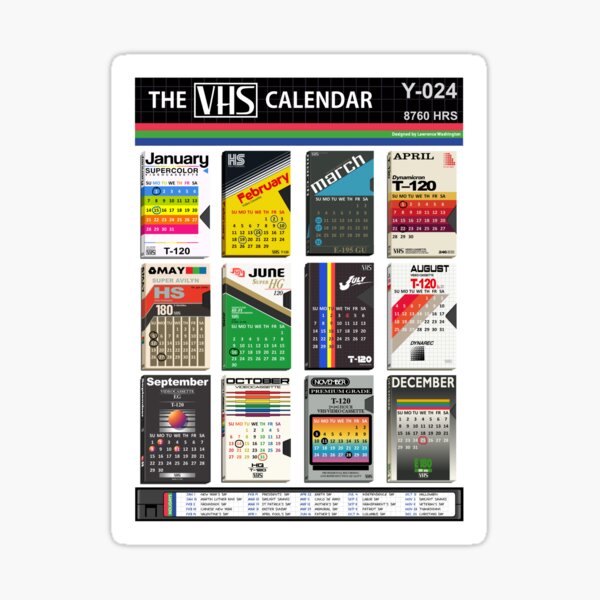 "The VHS Calendar 2024" Sticker for Sale by ArtCalLW Redbubble