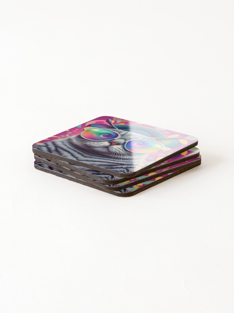 Thumbnail 4 of 5, Coasters (Set of 4), Kitty designed and sold by Rostislav1401.