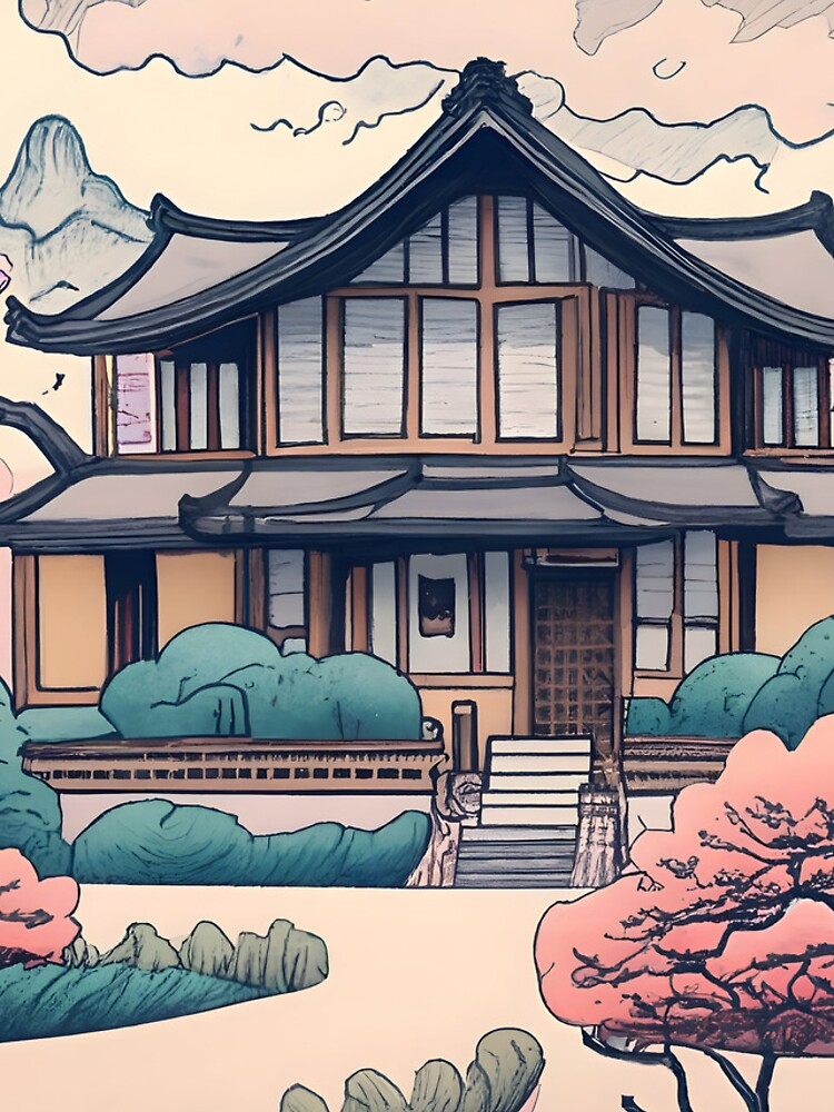 Thumbnail 4 of 4, iPhone Case, Old Traditional Korean house Hanok Drawing designed and sold by Patricks-Art.