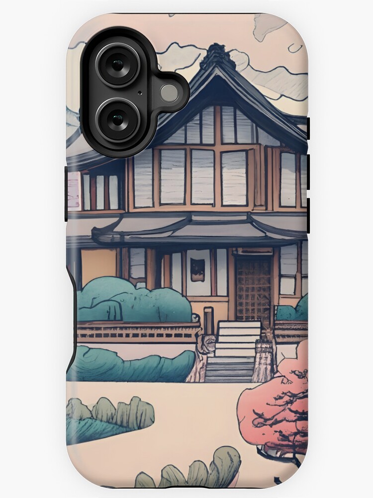 Thumbnail 1 of 4, iPhone Case, Old Traditional Korean house Hanok Drawing designed and sold by Patricks-Art.
