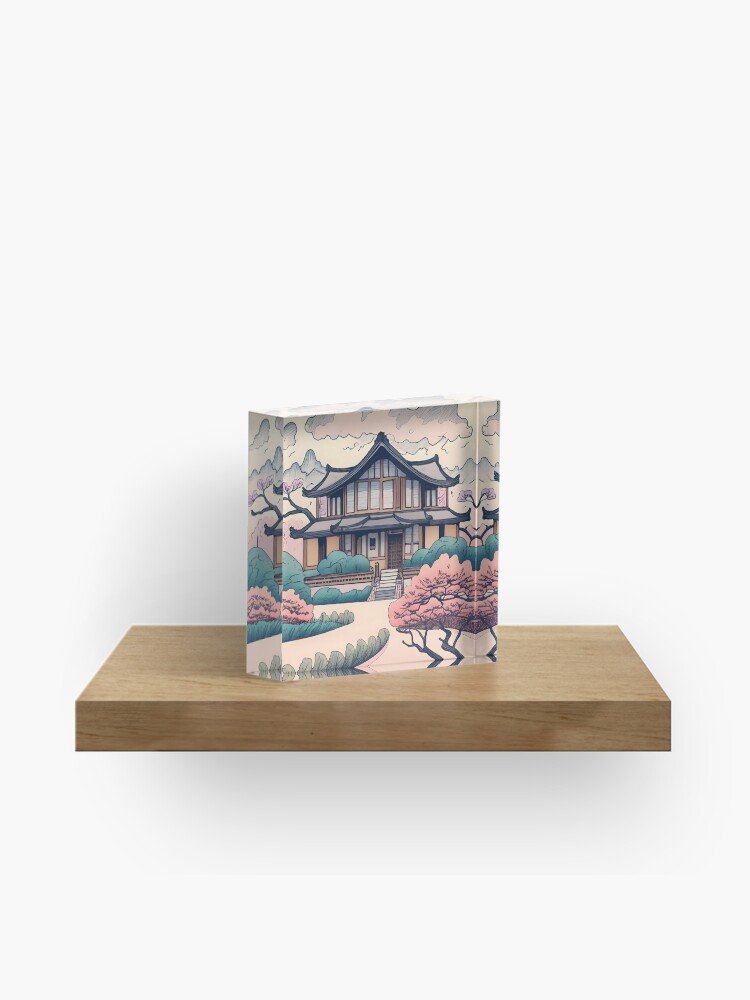 Thumbnail 1 of 5, Acrylic Block, Old Traditional Korean house Hanok Drawing designed and sold by Patricks-Art.