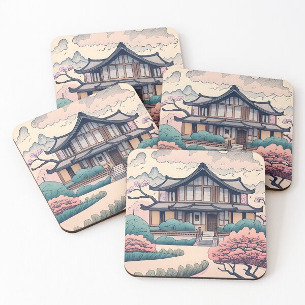 Item preview, Old Traditional Korean house Hanok Drawing designed and sold by Patricks-Art.