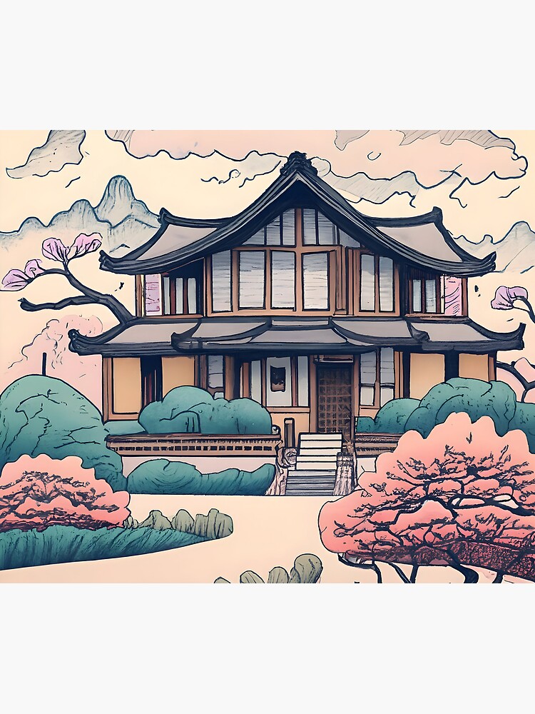 Thumbnail 5 of 5, Mouse Pad, Old Traditional Korean house Hanok Drawing designed and sold by Patricks-Art.