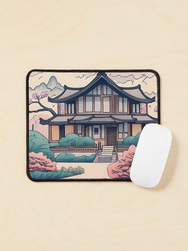 Thumbnail 1 of 5, Mouse Pad, Old Traditional Korean house Hanok Drawing designed and sold by Patricks-Art.