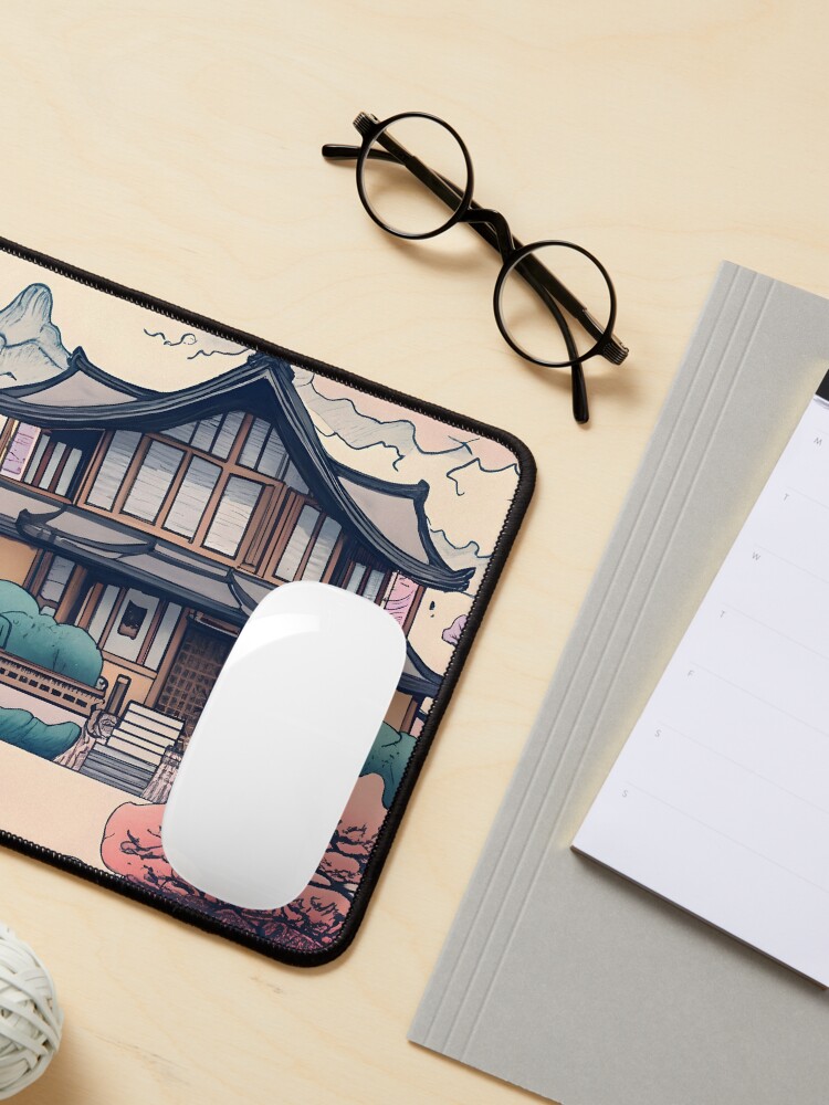 Thumbnail 3 of 5, Mouse Pad, Old Traditional Korean house Hanok Drawing designed and sold by Patricks-Art.
