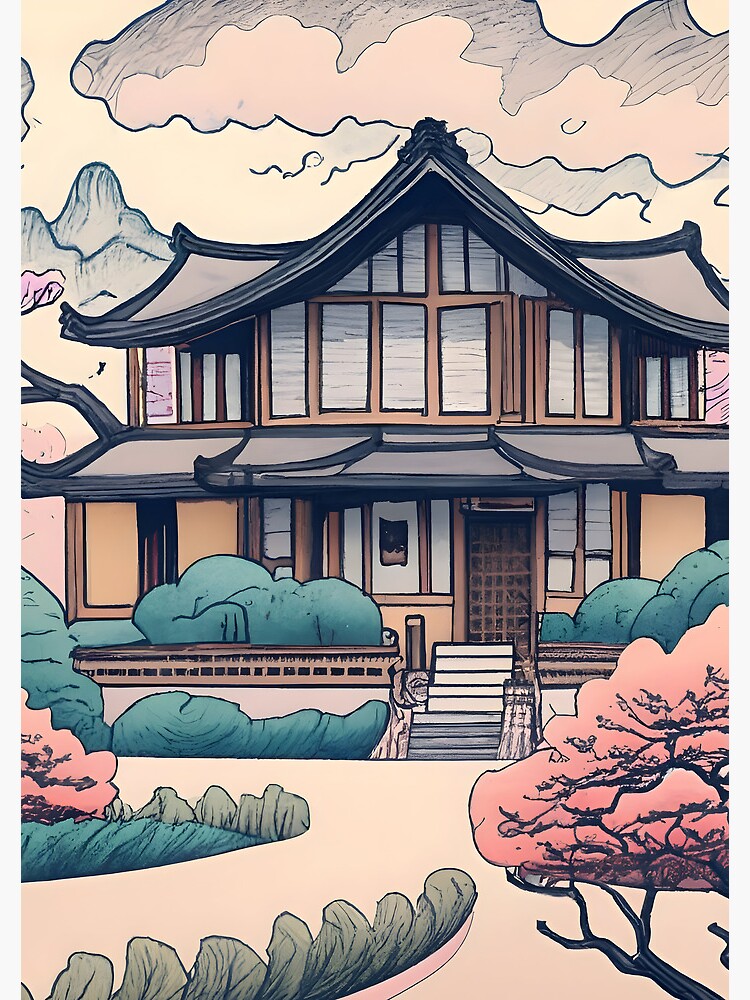 Thumbnail 3 of 3, Journal, Old Traditional Korean house Hanok Drawing designed and sold by Patricks-Art.