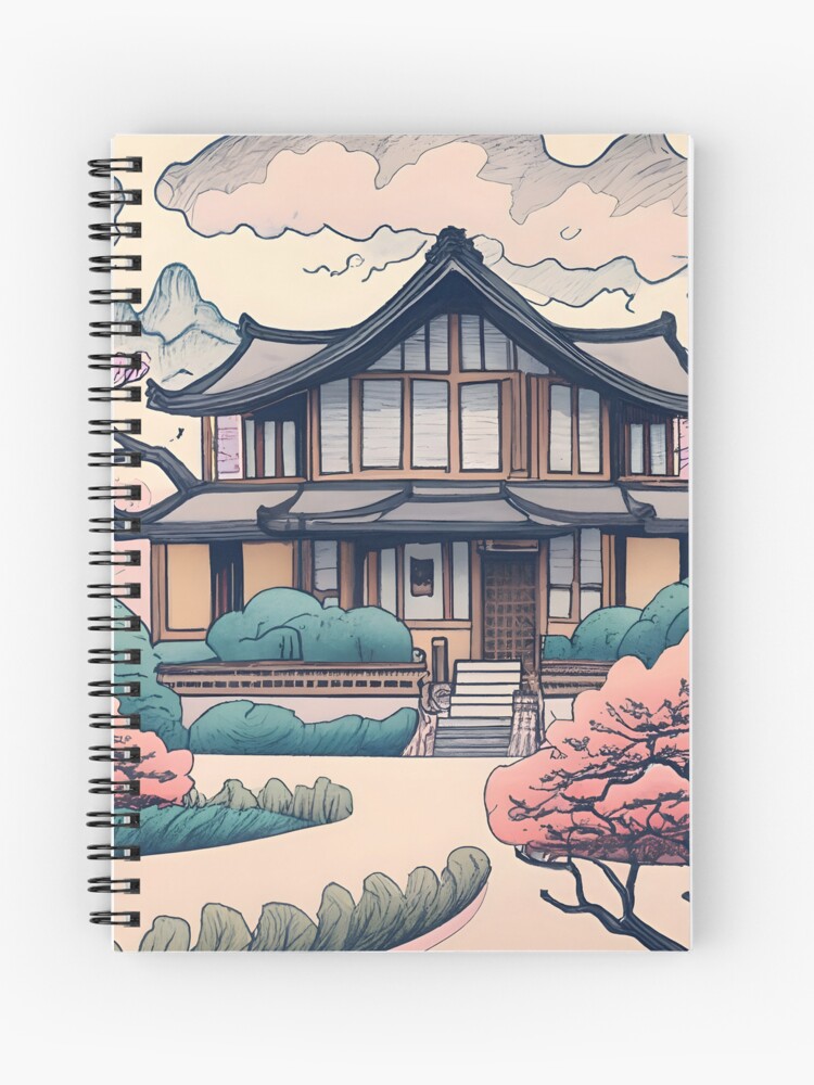 Thumbnail 1 of 3, Journal, Old Traditional Korean house Hanok Drawing designed and sold by Patricks-Art.