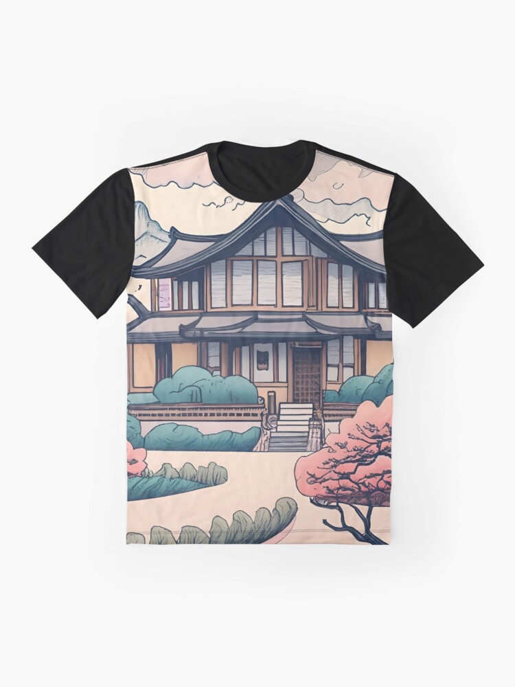 Thumbnail 4 of 5, Graphic T-Shirt, Old Traditional Korean house Hanok Drawing designed and sold by Patricks-Art.