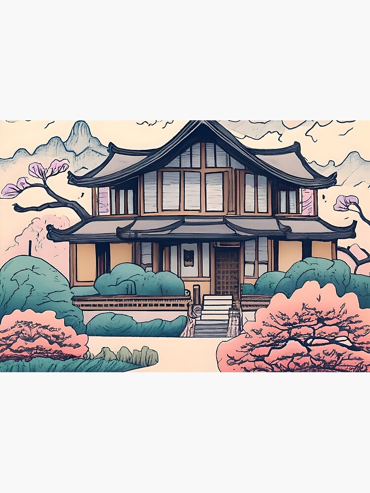Thumbnail 3 of 3, Journal, Old Traditional Korean house Hanok Drawing designed and sold by Patricks-Art.