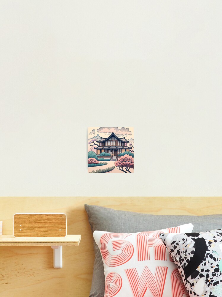 Thumbnail 2 of 3, Photographic Print, Old Traditional Korean house Hanok Drawing designed and sold by Patricks-Art.