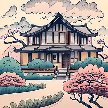 Artwork thumbnail, Old Traditional Korean house Hanok Drawing by Patricks-Art