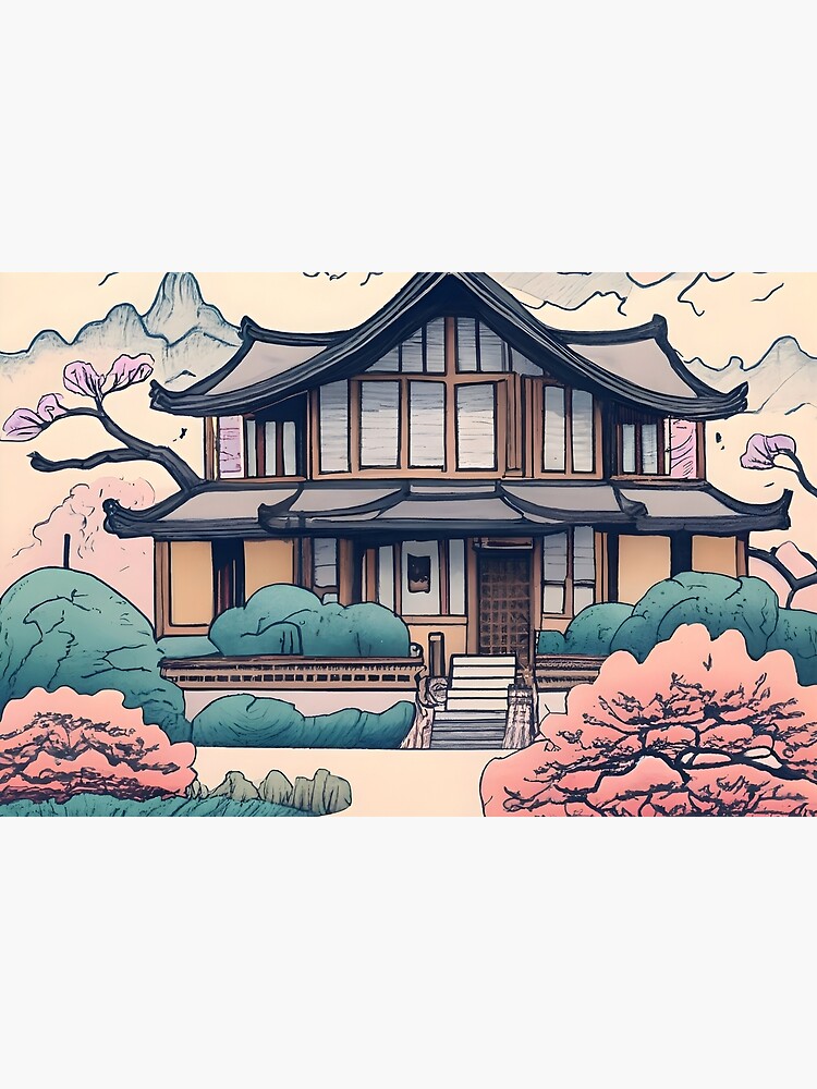 Thumbnail 6 of 6, Bath Mat, Old Traditional Korean house Hanok Drawing designed and sold by Patricks-Art.