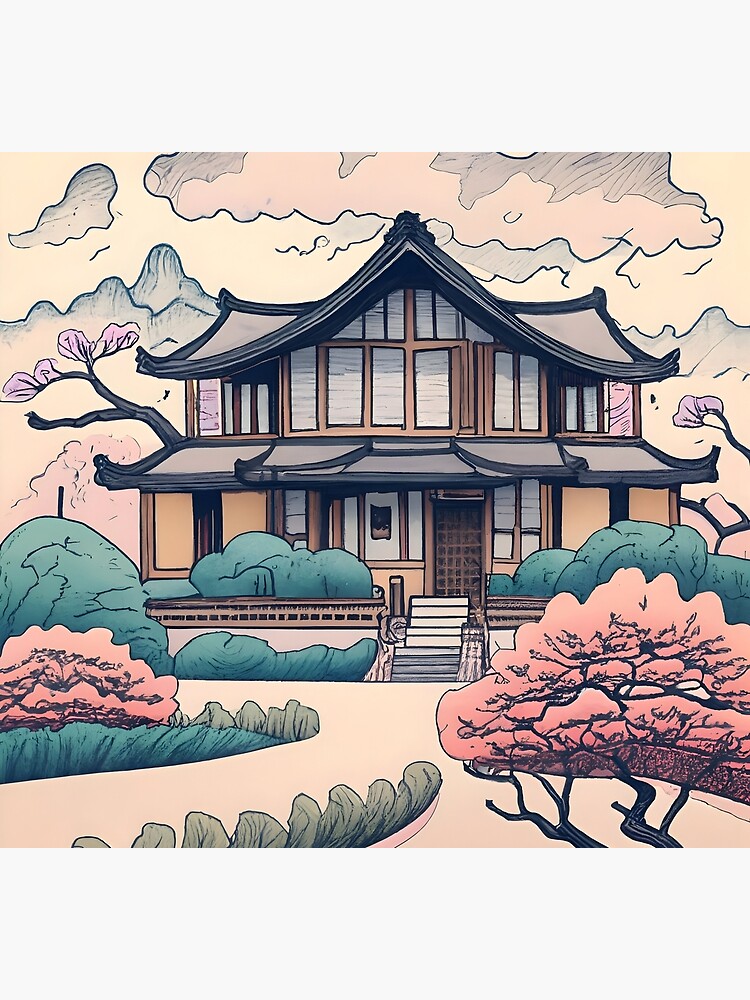 Thumbnail 5 of 5, Socks, Old Traditional Korean house Hanok Drawing designed and sold by Patricks-Art.