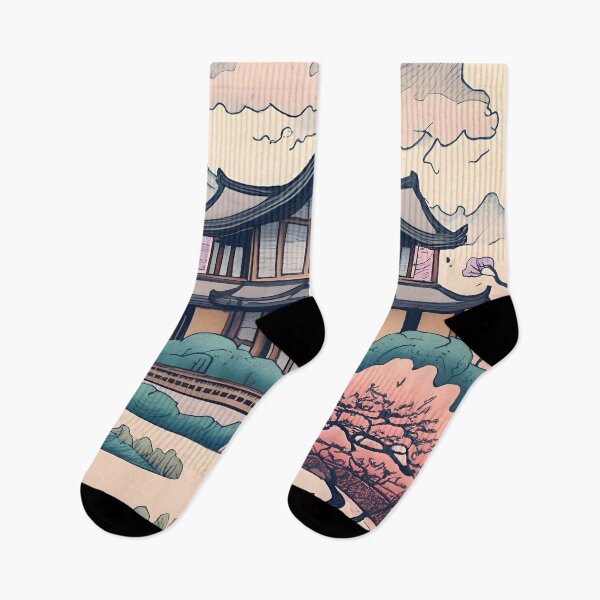Item preview, Old Traditional Korean house Hanok Drawing designed and sold by Patricks-Art.