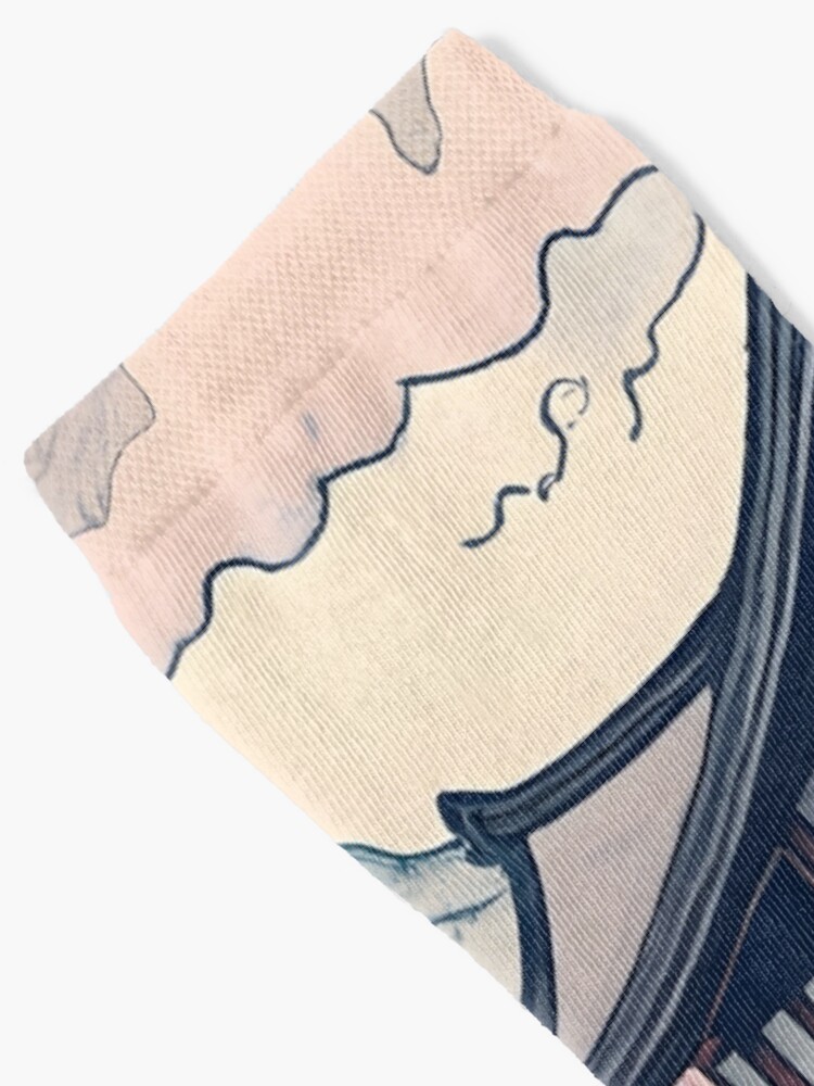 Thumbnail 2 of 5, Socks, Old Traditional Korean house Hanok Drawing designed and sold by Patricks-Art.