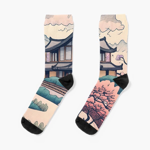 Item preview, Old Traditional Korean house Hanok Drawing designed and sold by Patricks-Art.