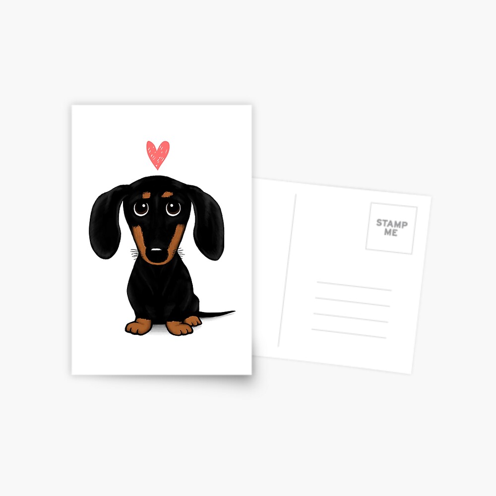 Dachshund in Hot Air Balloon Thank You Note Cards Set of 10 Black.Tan Dachshund