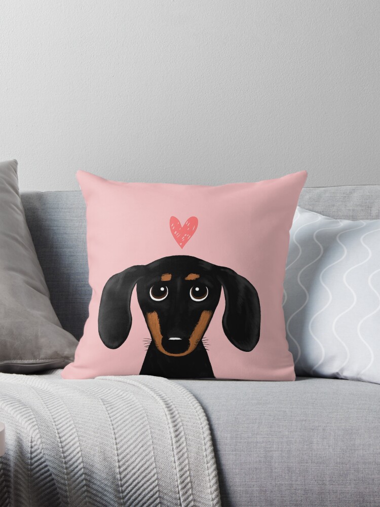 Dachshund Heart Blanket - Black & Tan