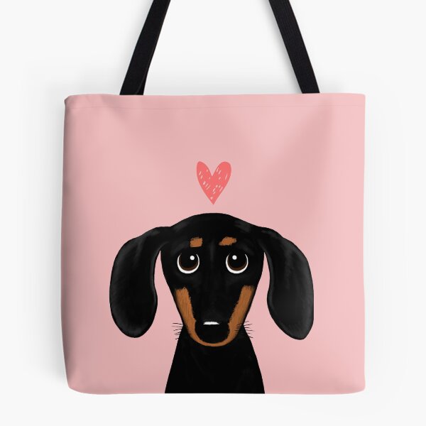 Item preview, Black and Tan Dachshund with Heart | Cute Cartoon Wiener Dog designed and sold by Jenn Inashvili.