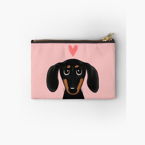 Item preview, Black and Tan Dachshund with Heart | Cute Cartoon Wiener Dog designed and sold by Jenn Inashvili.