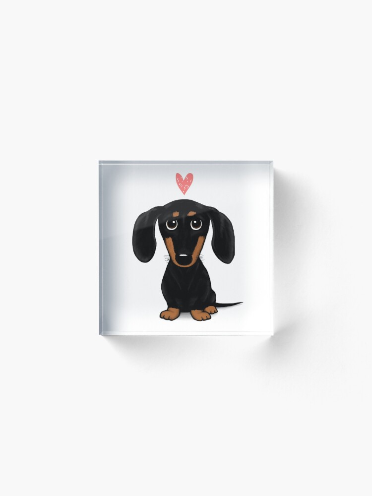 Black and Tan Dachshund with Heart, Cute Cartoon Wiener Dog Bath Mat for  Sale by Jenn Inashvili