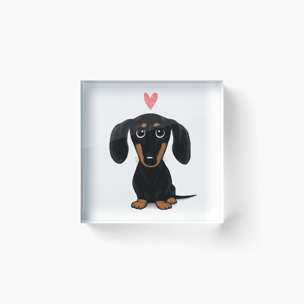 Item preview, Black and Tan Dachshund with Heart | Cute Cartoon Wiener Dog designed and sold by Jenn Inashvili.