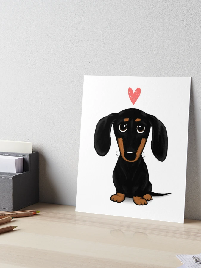 Black and Tan Dachshund with Heart, Cute Cartoon Wiener Dog Bath Mat for  Sale by Jenn Inashvili