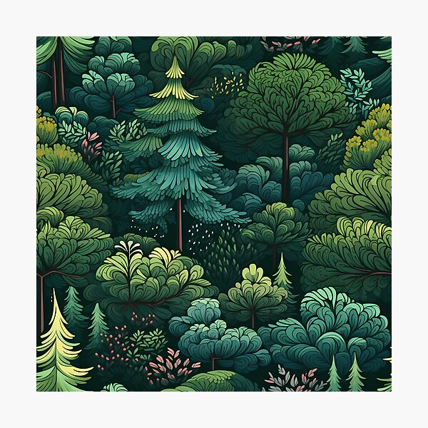 Item preview, forest art seamless designed and sold by Ttthunder123.