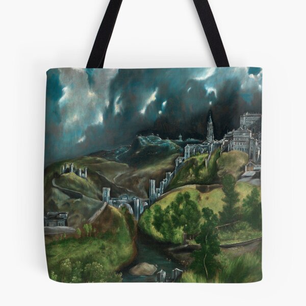 Item preview, El Greco, View of Toledo, cotton bag, shower curtain, mousse pad, hat, stickers designed and sold by Suzana Djordjevic.