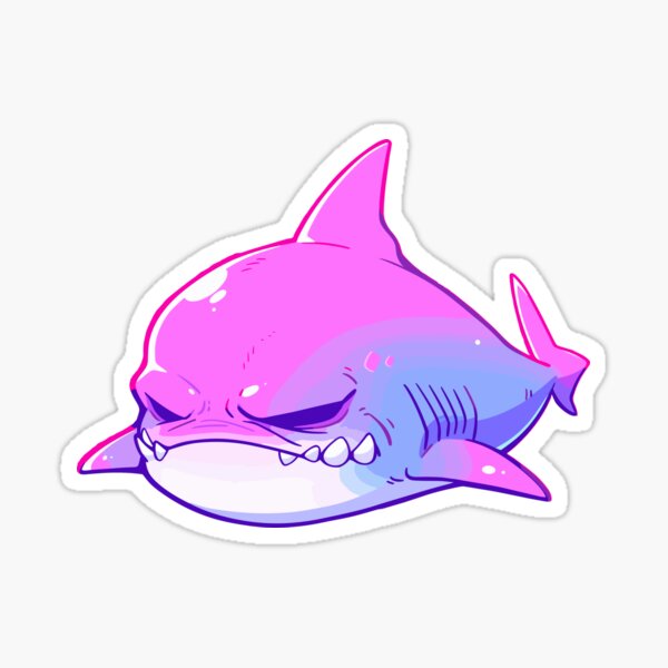 Item preview, Big Pink Grumpy Shark designed and sold by SweetClicks123.