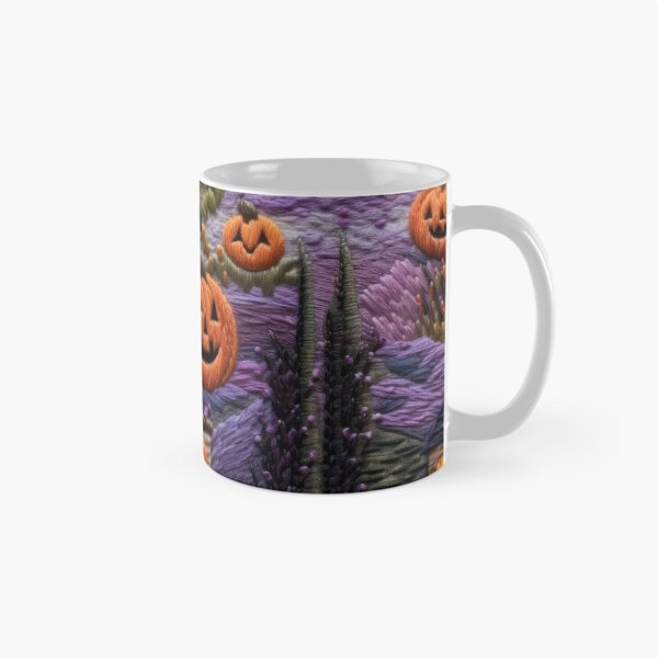 Item preview, Embroidered Halloween Pattern, Castle, Pumpkins, Trees designed and sold by Sunmoonlove.