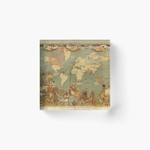 Item preview, Antique Map of the World Vintage designed and sold by antiqueart.