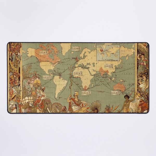 Item preview, Antique Map of the World Vintage designed and sold by antiqueart.