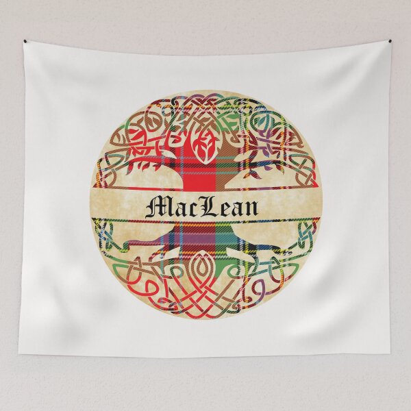 Item preview, MacLean Tree of Life Clan Scottish Surname tartan designed and sold by BagTown Clans.