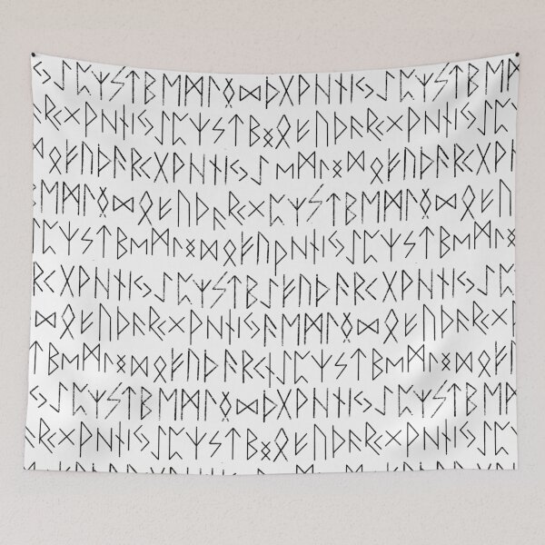 Item preview, Elder Futhark Norse Runes Pattern - White and Black designed and sold by AllRyeTea.