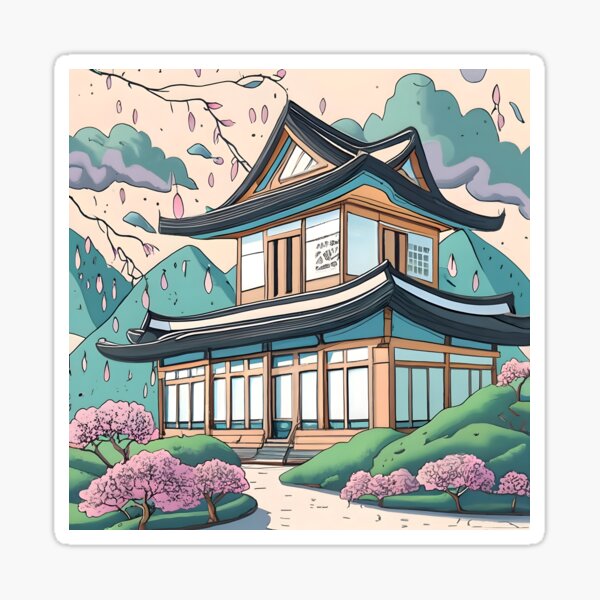 Item preview, Old Traditional Korean house Hanok Drawing designed and sold by Patricks-Art.