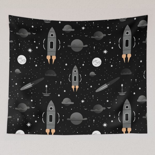 Item preview, minimal rocket in space seamless designed and sold by Ttthunder123.