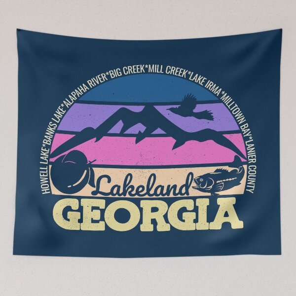 Item preview, Lakeland Georgia Sunset Retro Vintage Local Pride Logo designed and sold by CRHPOD20.