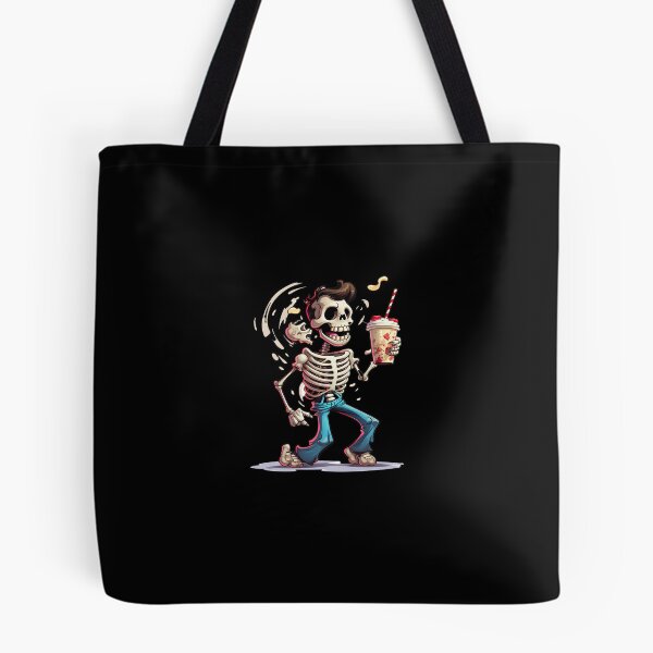 Item preview, Happy skeleton with a milkshake designed and sold by ChesssesShop.