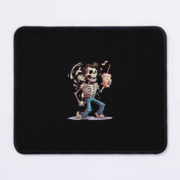 Item preview, Happy skeleton with a milkshake designed and sold by ChesssesShop.