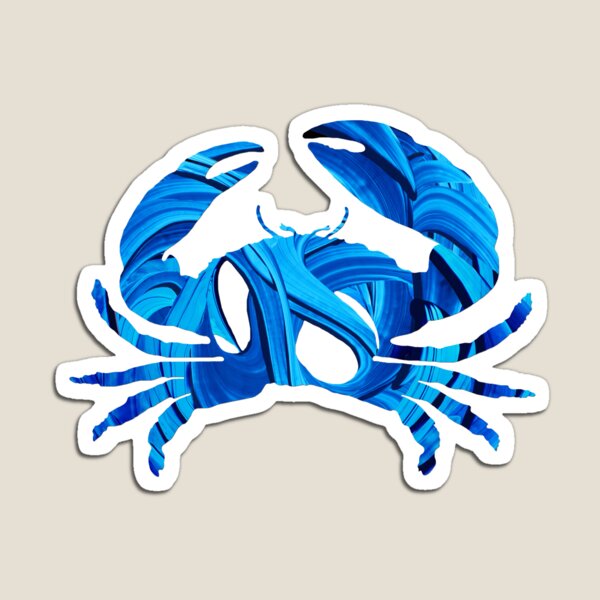 Item preview, Blue And White Beach Crab Art designed and sold by Sharon Cummings Art.