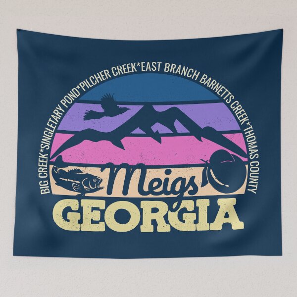 Item preview, Meigs Georgia Sunset Retro Vintage Local Pride Logo designed and sold by CRHPOD20.