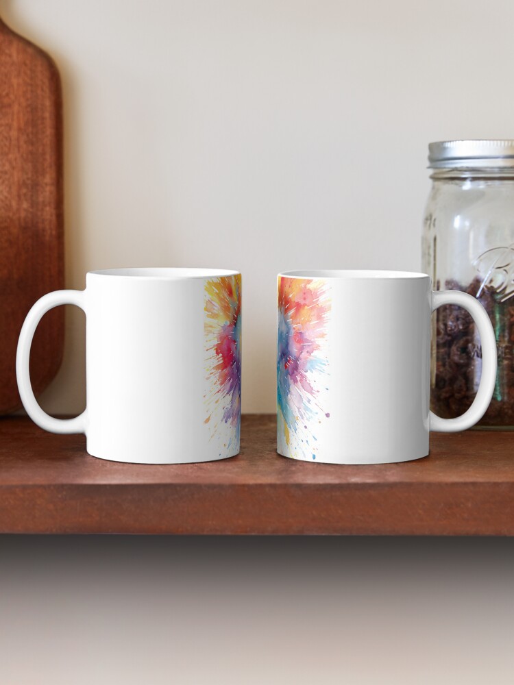 Coffee Mug, Vivid abstract watercolor heart designed and sold by ColorsByNatasha