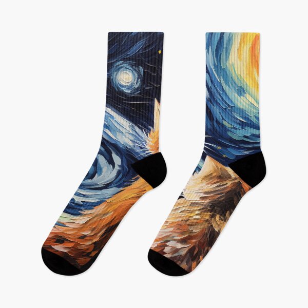 Item preview, Cat Van gogh Inspired Starry Night Painting for Van gogh Lovers designed and sold by Vangoholic.