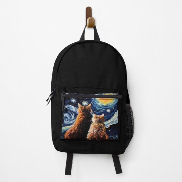 Item preview, Cat Van gogh Inspired Starry Night Painting for Van gogh Lovers designed and sold by Vangoholic.