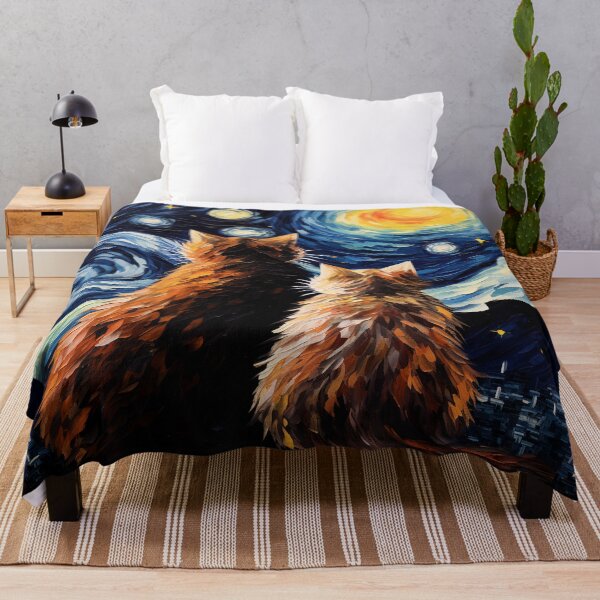 Item preview, Cat Van gogh Inspired Starry Night Painting for Van gogh Lovers designed and sold by Vangoholic.