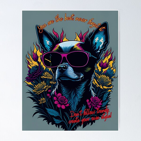 Item preview, Quadrupedal sophistication, chihuahua dog with glasses designed and sold by Omarupattern51.