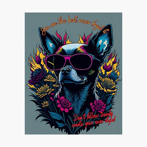 Item preview, Quadrupedal sophistication, chihuahua dog with glasses designed and sold by Omarupattern51.