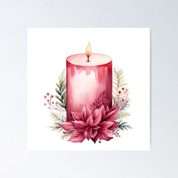 Item preview, A Watercolor Christmas Candle designed and sold by Sketch-Shack.